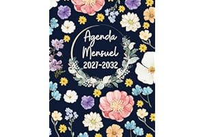Agenda Mensuel 2027-2032 six ans: Planificateur 72 Mois, Du 1 janvier 2027 jusqu'a le 31 Décember 2032,|Théme: Roses |