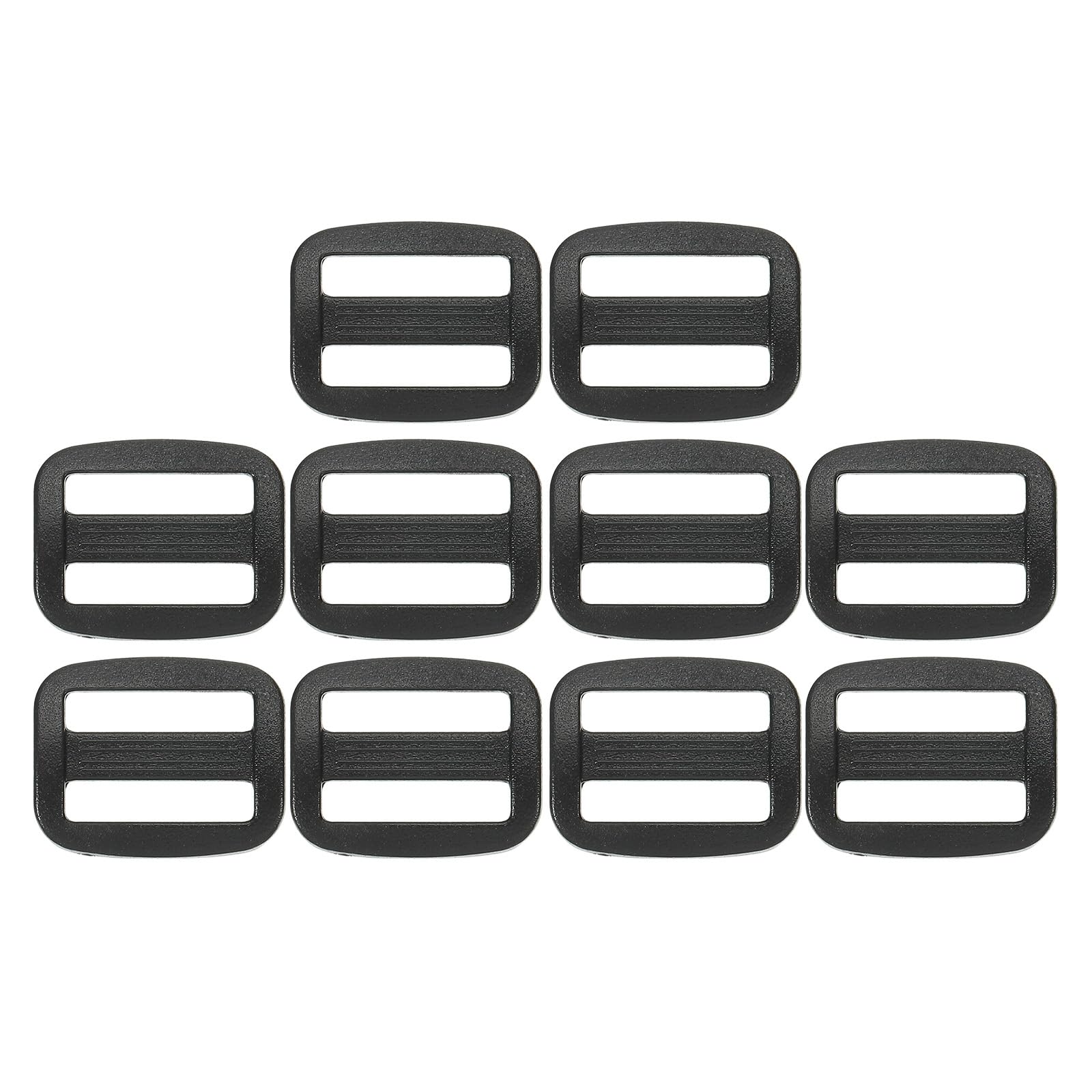 PATIKIL 45mm / 1-3/4 Inch Tri-Glide Slide Buckles, 10 Pack Plastic Webbing Strap Fastener for Backpack Bag Belt, Black