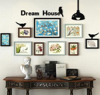 Foto de la pared, marco de fotos decorativas,Madera maciza Retro