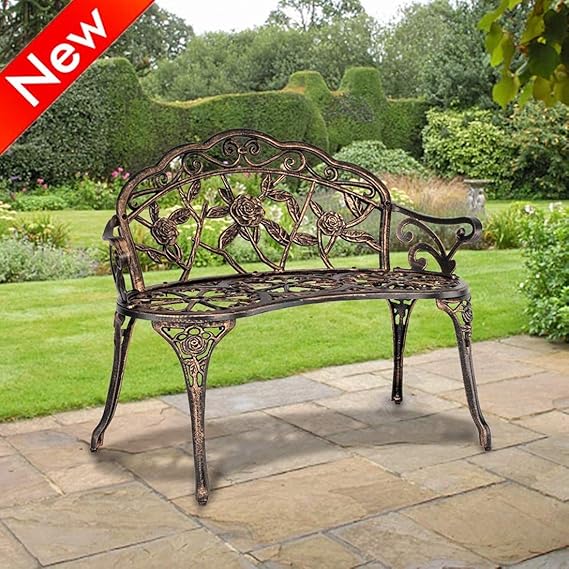 KOOPEEA Stronger and More RustResistant Park Bench Garden Bench Metal Bench Outdoor