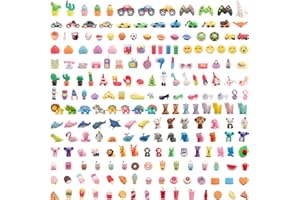 CLOCK KING 210pcs 3D Cute Kids Erasers, Random Desktop Pet Toys Gifts, Classroom Rewards Kids Party Gifts, Various Styles Such as Animals, Food, Plants, Space, Princess, Sports, Halloween, Christmas
