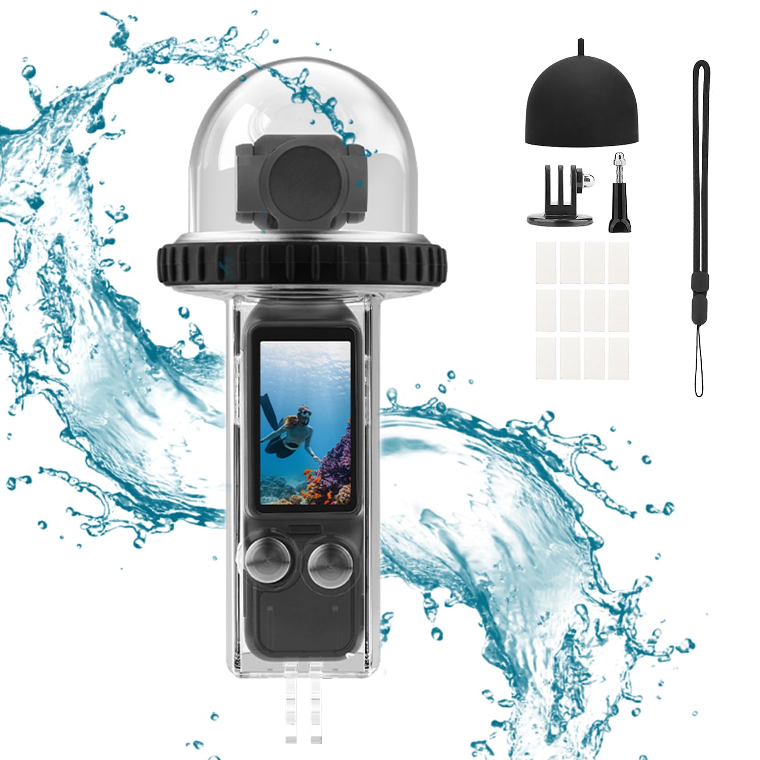 40M (131ft) Osmo Pocket 3 Underwater Dive Case Housing Protective Housing Shell for DJI Osmo Pocket 3 Waterproof Accessories-Transparent