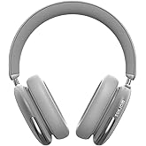 SUNJOM Freepods 120H Playtime Bluetooth ANC/ENC Pro-Level Active Noise Cancelling Over-Ear Headphones Wireless, Headphones with Built-in Microphone Type-C Charging for Call Travel Sports Gym(Silver)