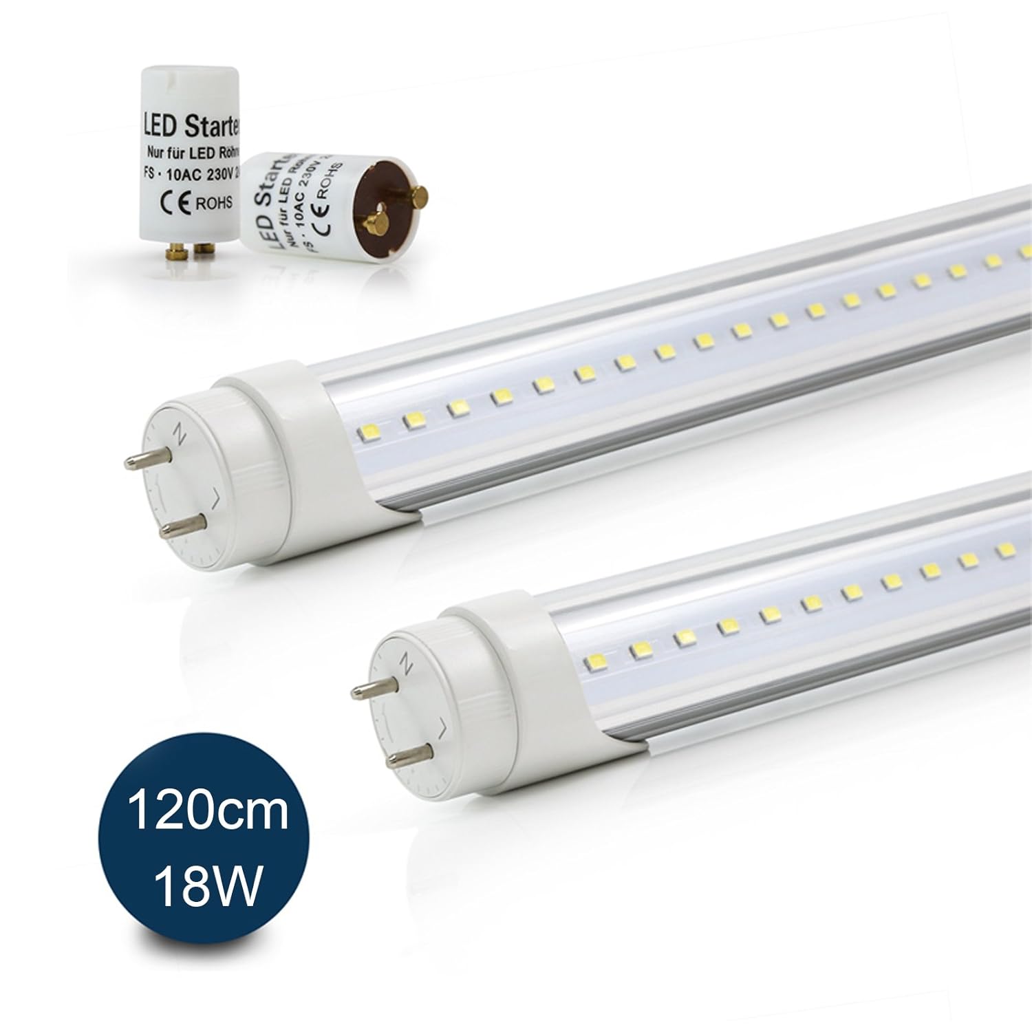 2x Vkele Tubos fluorescentes LED 120cm Luz diurna Neutral Blanco 4000K