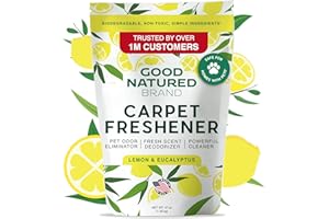 Good Natured Brand Carpet Deodorizer & Freshener Powder | Pet Odor Eliminator for Strong Odor & Pet Urine | Fresh Natural Lemon & Eucalyptus Scent | Biodegradable, Safe for Homes with Pets - 47oz