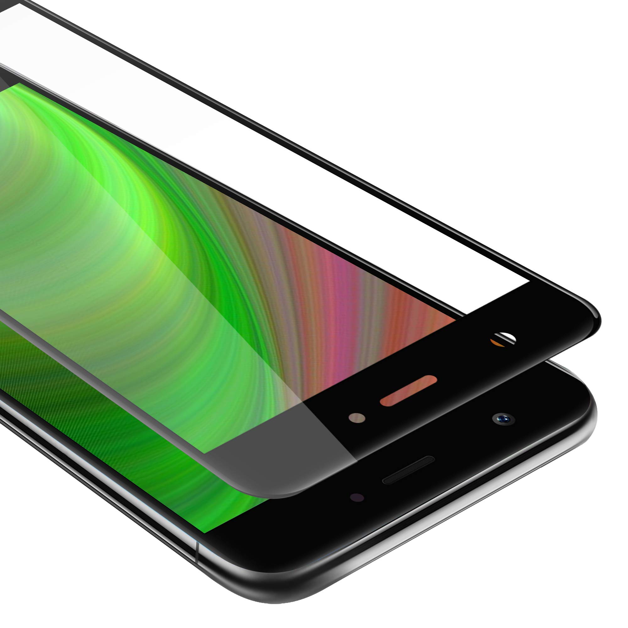 cadorabo Tempered Glass Full cover compatible with Huawei NOVA in TRANSPARENT with BLACK - Screen Protection 3D Touch compatible with 9H Hardness - Bulletproof Display Saver