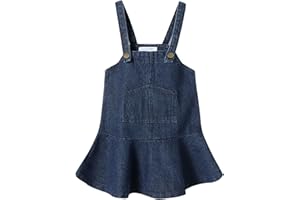 Mud Kingdom Little Girls Denim Overall Dress Bib Adjustable Strap Jumper