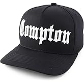 Trendy Apparel Shop Old English Compton City 3D Embroidered 5 Panel Snapback Cap