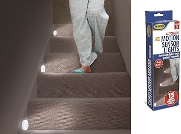 3 luces con sensor de movimiento para escaleras camino noche led automatico salon pasillo cuarto de bano nuevo