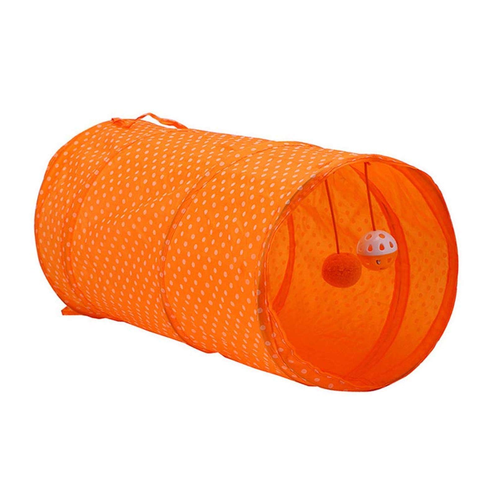 Pet Tunnel Tube Toy Orange Foldable Cat Dog Play Interactive Training Puppy Outdoor Indoor Supplies Cat Tunnel Tube