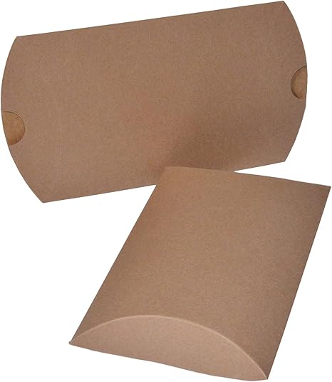 Pack Of 10 Medium Natural Brown Pillow Boxes Brown Pillow Gift