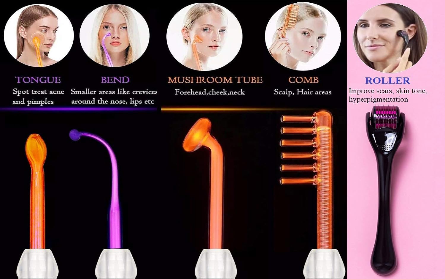 Lift Wand High Frequency Premium Anti Aging device, Eliminates Wrinkles, Skin Tightening, Acne, Dark Circles, Blemish Remover: Beauty