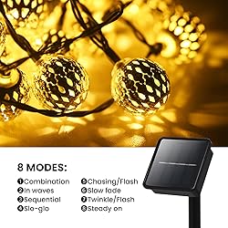 Solar String Lights for Outside, 9.8FT 20LED