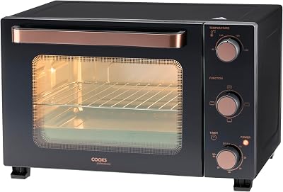 Cooks Professional Mini Oven 28L Electric Cooker 1500W Black & Copper