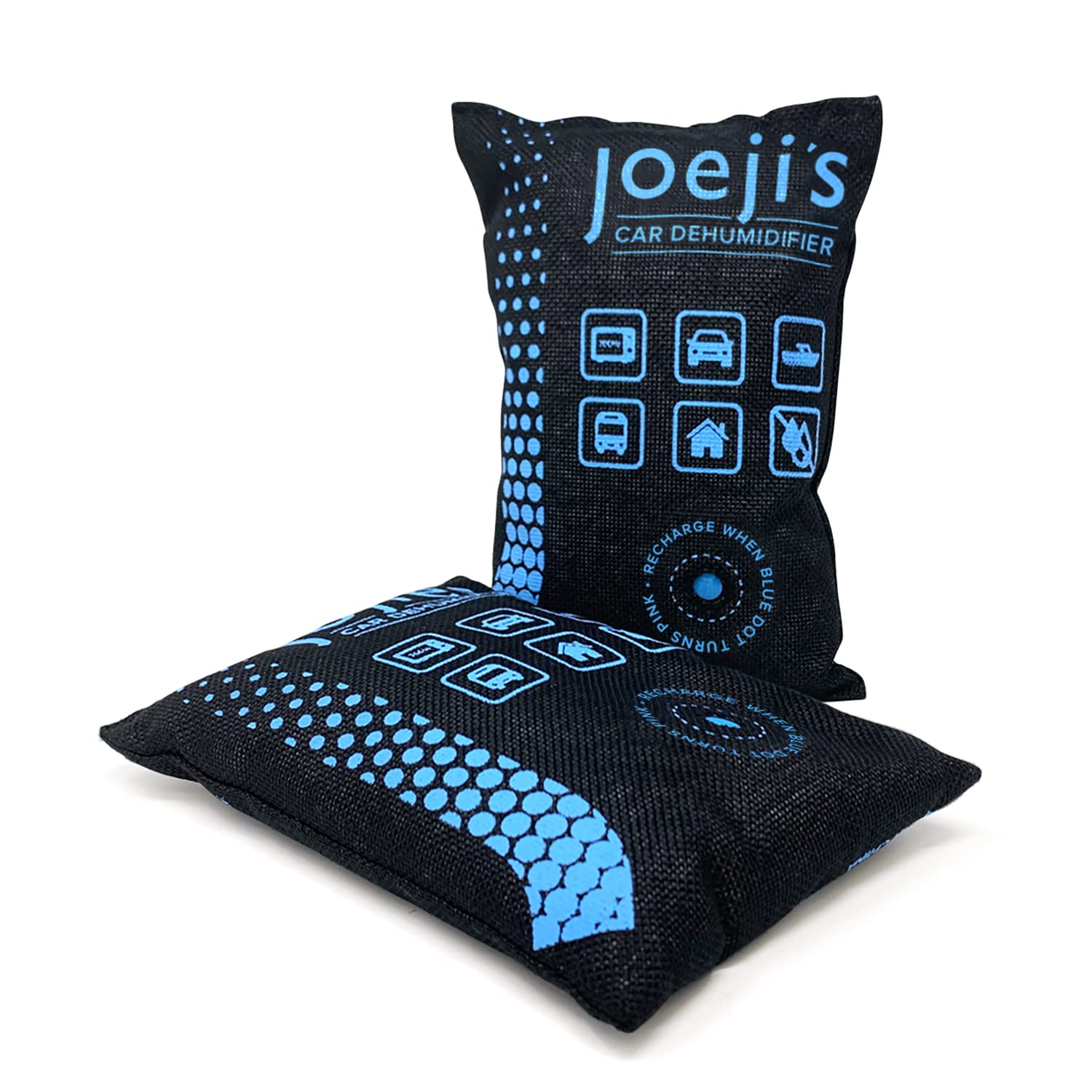 Joejis 2 x 500g Car Dehumidifier Reusable Bags - Silica Gel - Absorb Moisture to prevent Fog Condensation Damp - Car Window Demister