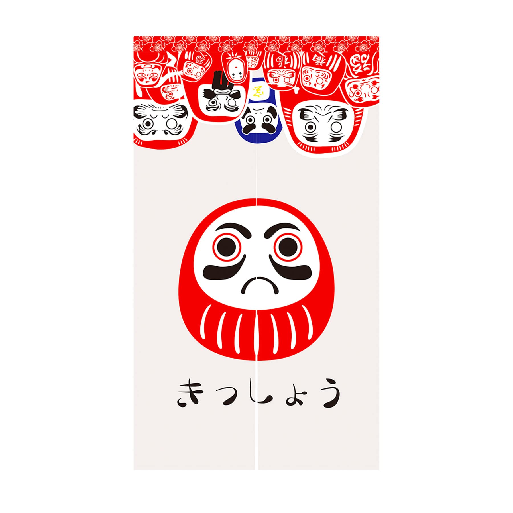 LIGICKY Noren Japanese Style Doorway Curtain Doll Daruma Printed Window Treatment Door Tapestry for Home Decoration 85 x 150 cm