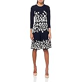 Vince Camuto Women's 3/4 Sleeve High Neck Knit A-Line Mini Dress