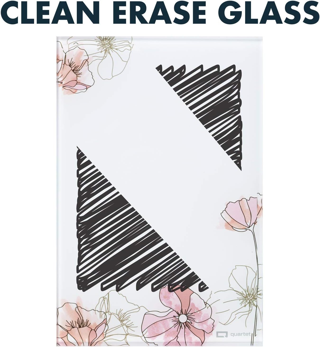 Quartet Glass Desktop Notepad, 9' x 6", Whiteboard, Dry Erase Surface, Floral/White, 2 Pack (GDP96P) : Office Products