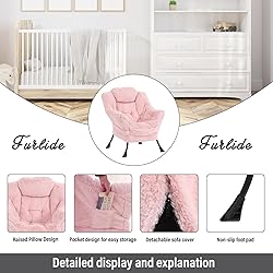 Furlide Lazy Chair with Ottoman, Modern Chair with