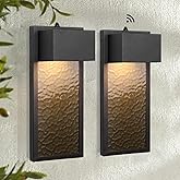 LamQee 2 Packs Modern LED Outdoor Wall Lights Sconces Dusk to Dawn Outdoor Light Fixture, Black LED Exterior Lighting Fixture