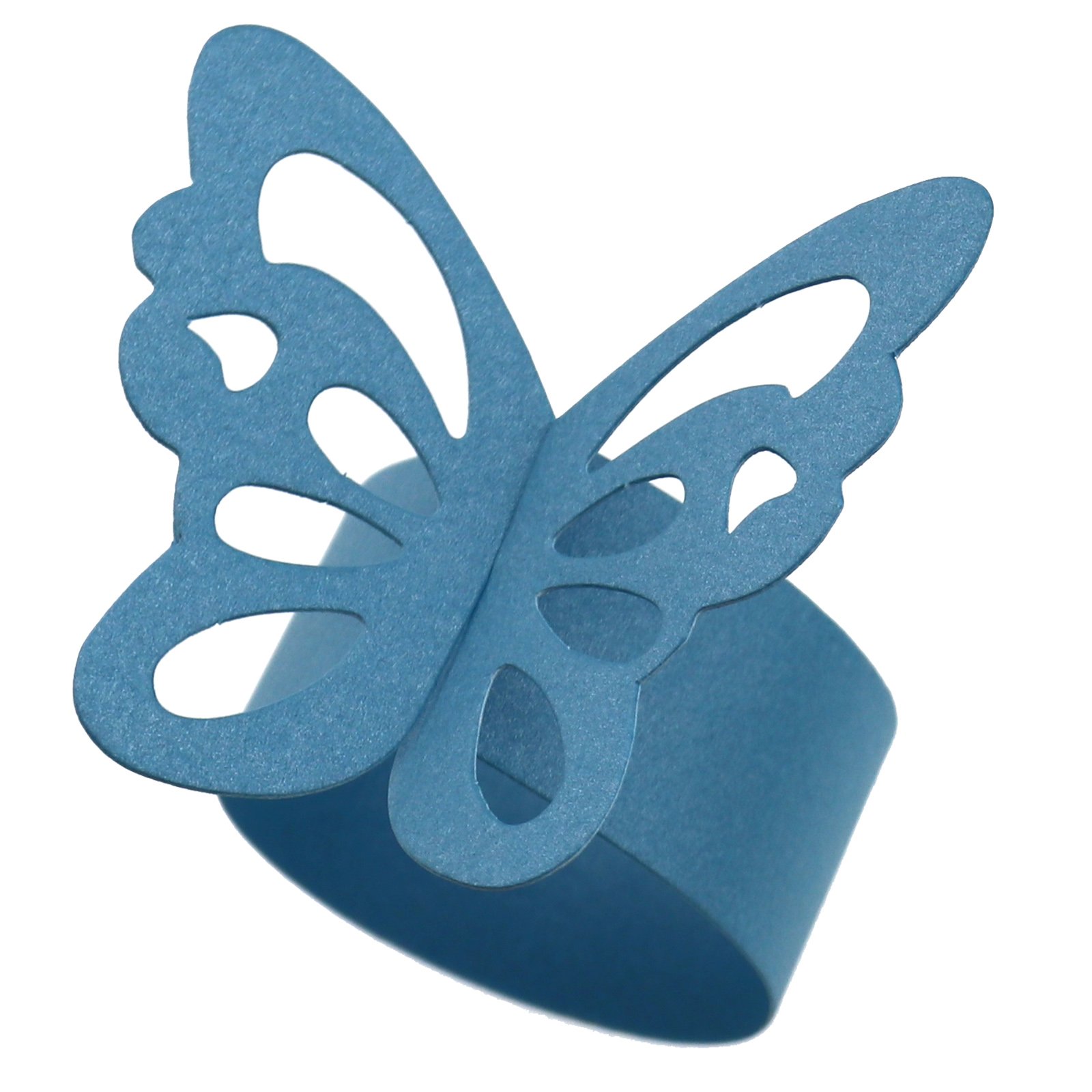 OTOTEC 50 x Blue Butterfly Napkin Ring Serviette Holder Banquet Table Party Wedding
