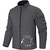 FREE SOLDIER Men's Waterproof Softshell Jacket Lightweight Fleece Lined Jacket Outdoor Hiking Windbreaker