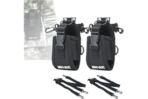 Airiton 3 in1 Radio Holster Holder Molle Radio Pouch Case Radio Strap for for Duty Belt, Adjustable Shoulder Strap Fits for BaoFeng 5RM UV-5R UV-21R F8HP UV-K5(8) Walkie Talkies