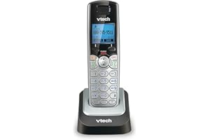 VTech Accessory Handset for DS6151 Series with 2-Line Cordless Phone, Suitable for Small Business or Home, Answering System, Expandable up to 12 Handsets, Intercom, Conference | DS6101 (Black/Silver)