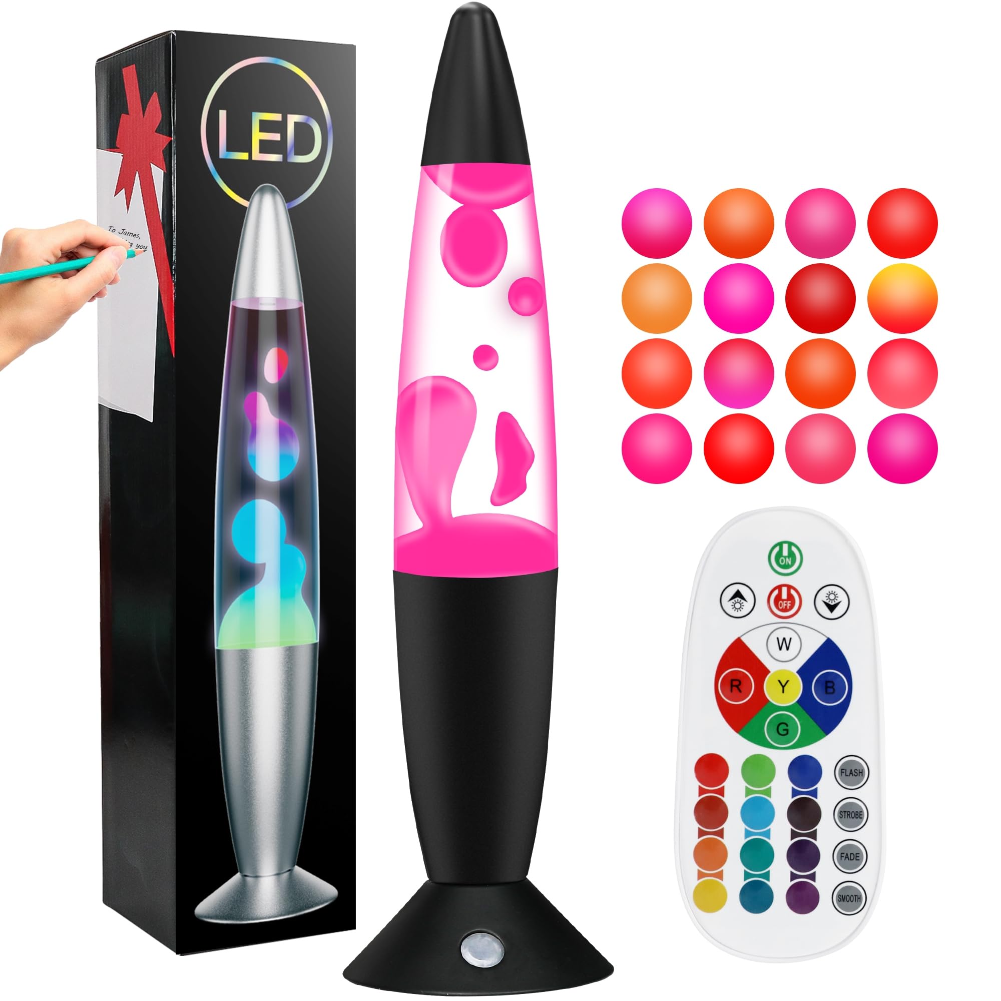 Photo 1 of *UNTESTED*
KIKILIVE 13.5" Liquid Motion Lamp 17 Color Changing Motion Lamp with Remote Clear Liquid and Pink Wax Motion Lamp Relaxing Mood Light for Home Decor Gifts Kids (Black Base)