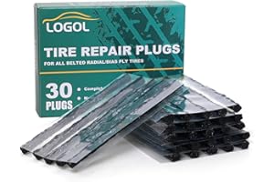 LOGOL Tire Plugs Heavy Duty (4", 30pcs).Tire Sealing Strip for Puncture Repair are Suitable for Tubeless Tires Car, Light Truck, Motorcycle, ATV, UTV. etc.…