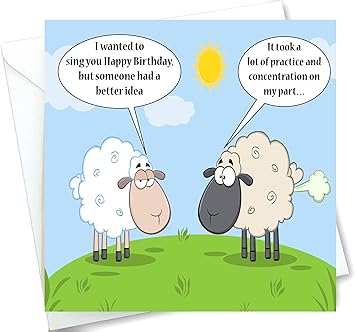Amazon Com Farting Happy Birthday Card From Two Sheep With Real Sounds Fun Gag Gift For Kids And Adults Plays Song When Opened Office Products