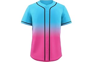 KXK Blank Baseball Jersey for Men Casual Button Down Shirts Short Sleeve Active Team Sports Uniform