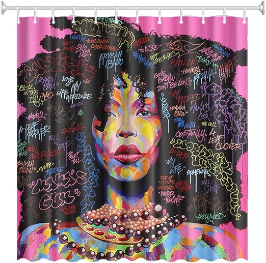 Amazon Com African American Shower Cutains Woman Abstract Print