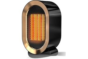 QQT Space heater,1200W PTC Space Heater for Indoor Use,Quiet Desk Heater for Office,Energy-Saving Bathroom Heater,Tipping and