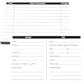 RXBC2011 105 Pack Pet Grooming Information Cards Dog Cat Grooming Customer Information Card Groomer Client Record Clip Cards