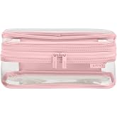 Away Clear Toiletry Bag, Water-Repellent, TSA Approved Travel Organizer | Travel Toiletry Bag with 2 Compartments, U-Zip Opening and Interior Zip Pocket for Organized Packing, Blush Pink