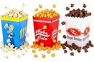 Fallout 8.5-Inch Popcorn Bucket Containers, Set Of 3 | Nuka-Cola, Vault Boy, Sugar Bombs