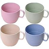 Leadigol Wheat Straw Milk Cup,Plastic Unbreakable Tableware Reusable Water Mug Simple Breakfast Drinking Cup Camping Tea Beverage Mug Coffee Mug Bathroom Cups