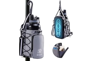 SPORJET Magnetic Gym Bag for Water Bottle – Fits Up to 46oz, Sling Water Bottle Holder with Strap & Phone Pocket, Magnetic Workout Bag for Gym, Fitness, Outdoor, Men & Women