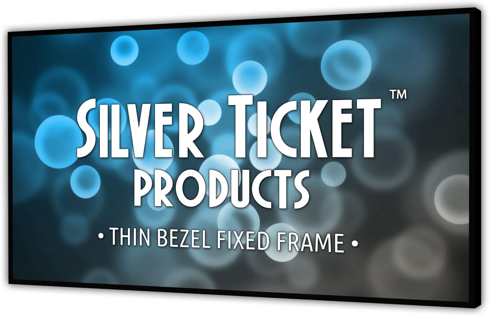 STT-169106-G Silver Ticket Thin Bezel 16:9 Aspect Ratio 4K Ultra HD Ready HDTV (6 Piece Fixed Frame) Projector Screen (16:9, 106", Grey Material)