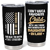 Cudoviqu Father In Law Gifts - Birthday Gifts for Father In Law - Father In Law Gift from Daughter In Law - Funny Father In Law Gift Ideas, 20 oz Stainless Steel Tumbler With Lid & Straw