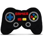 iscream 3D Plush Video Game Controller Shaped 12.5" x 8" Chenille Accent Pillow