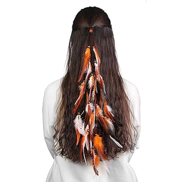 Amazon Com Hippie Feather Extension Hair Ties Awaytr Boho