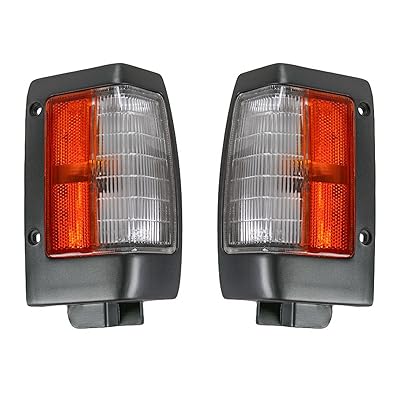 Black Parking Corner Side Marker Signal Light Lamp Pair Set for 90-97 D21 Pickup