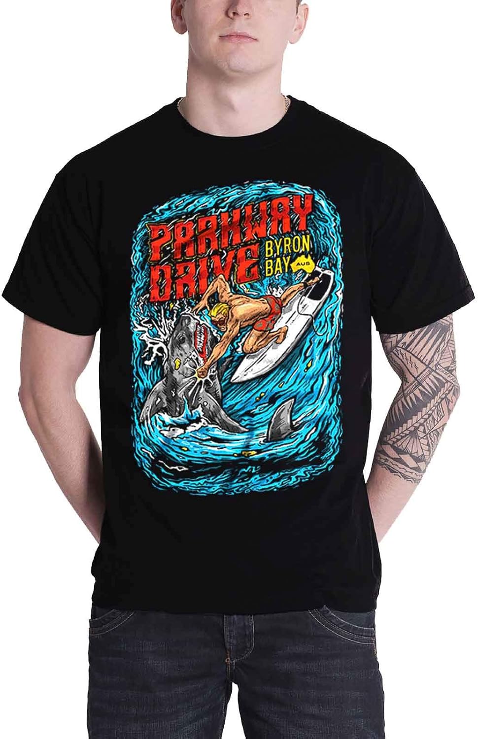 Parkway Drive T Shirt T Shirt Shark Punch Band Logo Official Mens Black
