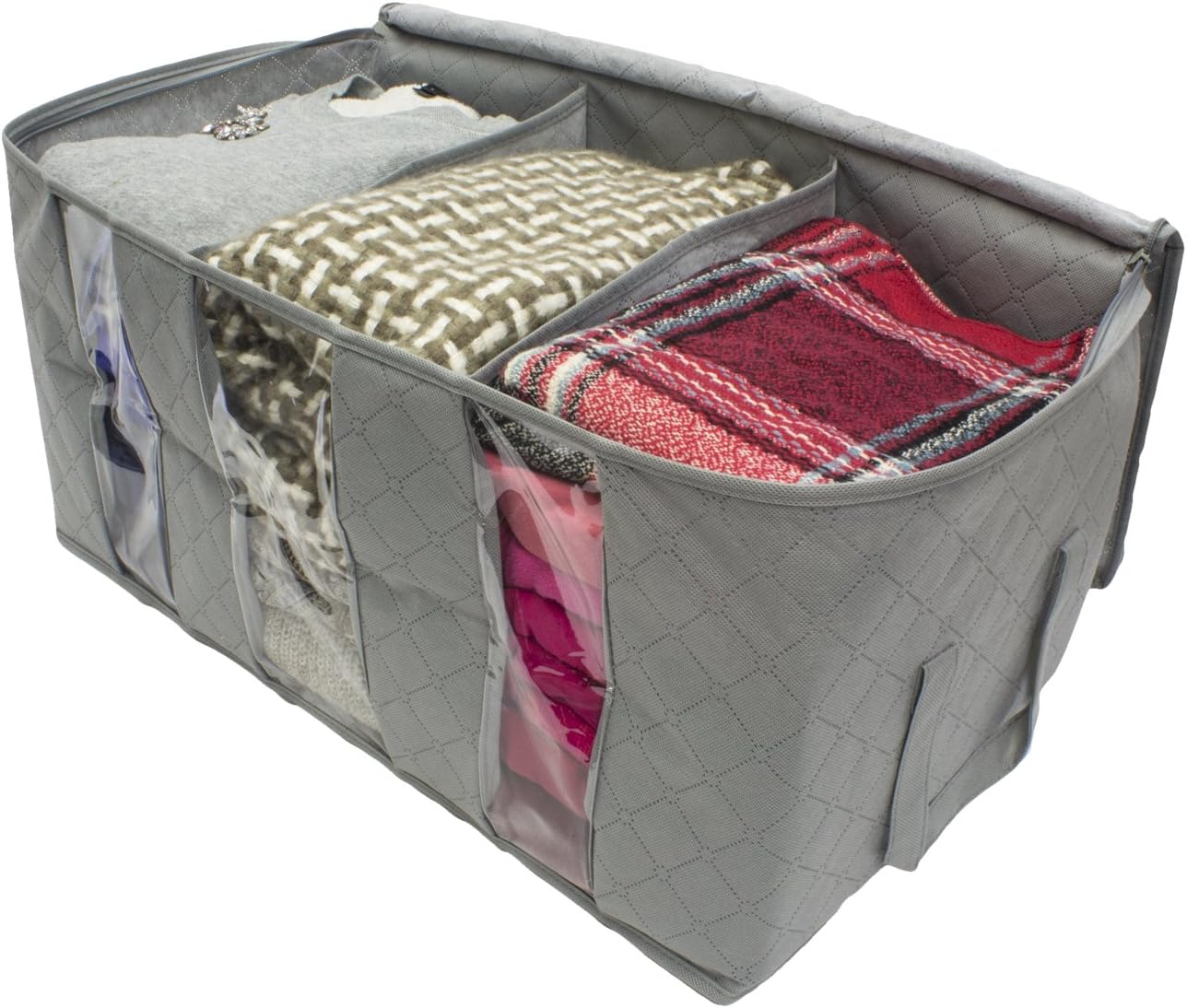 Sorbus Foldable Storage Bag Organizers, 3 Sections, Great for Clothes, Blankets, 816485022235 eBay