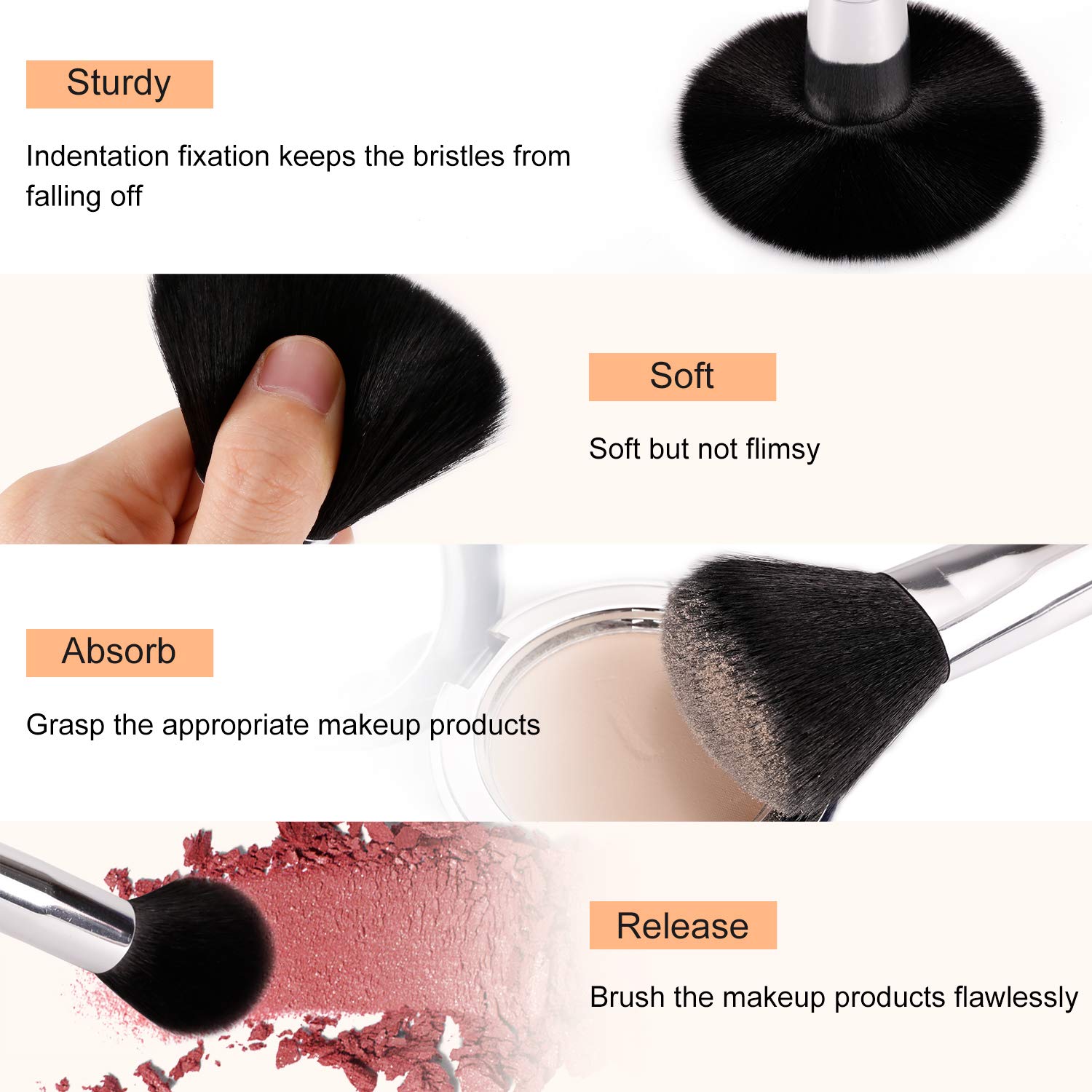 BESTOPE 16Pcs Makeup Brushes Set, 4Pcs Beauty Blender Sponge Set and 1 Brush Cleaner, Premium Synthetic Foundation Brushes Blending Face Powder Eye Shadows Make Up Brushes Kit: Beauty