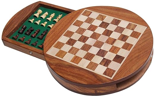 Best Chess 9 x 9 Collectible Wooden Drawer Chess Game Board Set + Magnetic Wooden Crafted Pieces