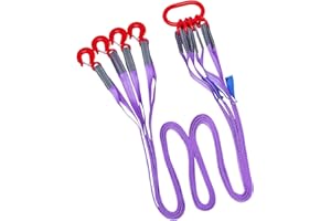 Kivomot 10ft (3m) Polyester Lifting Sling with G80 Hooks and Rings – 4 Ton Capacity, 6:1 Safety Factor, Heat Treated and Painted, Heavy Duty, Ideal for Construction and Industrial Lifting