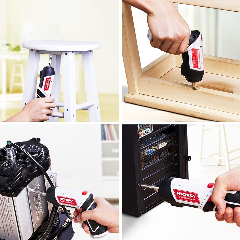 HYCHIKA Avvitatore a Batteria, Avvitatore Elettrico 6 Nm Cacciavite Elettrico 3.6 V 2.0 Ah, Luce LED, Cavo di Ricarica USB, Adatto per Riparazioni Domestiche DIY